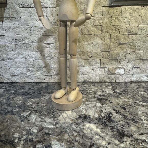 Articulated Artist Model Jointed Female Vintage Wooden Figure on Stand 13" - Picture 3 of 7